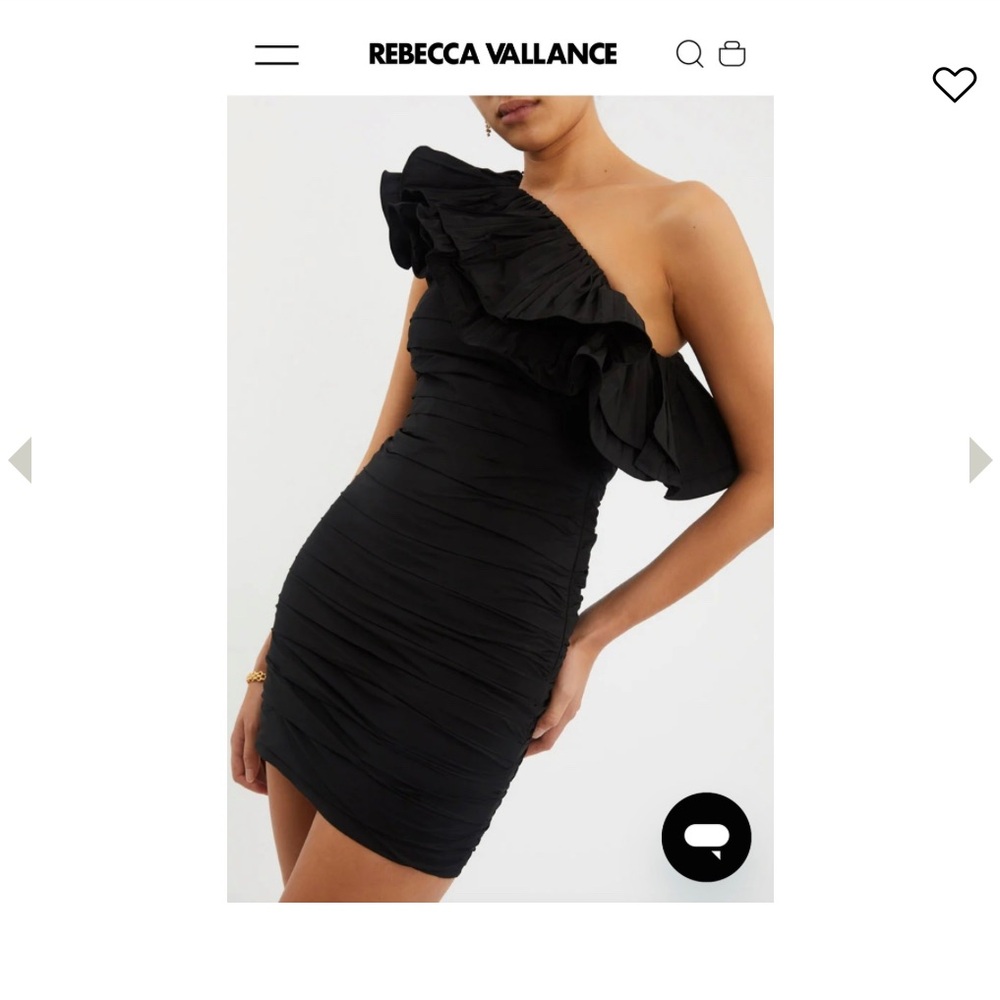 Rebecca Vallance Chloe One Shoulder Mini Dress in Black